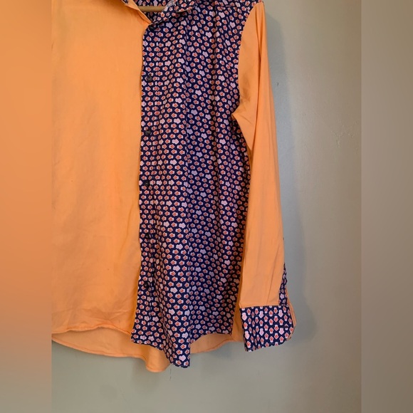 Satoria napoletana button down shirt mixed prints made in Italy - Picture 3 of 8